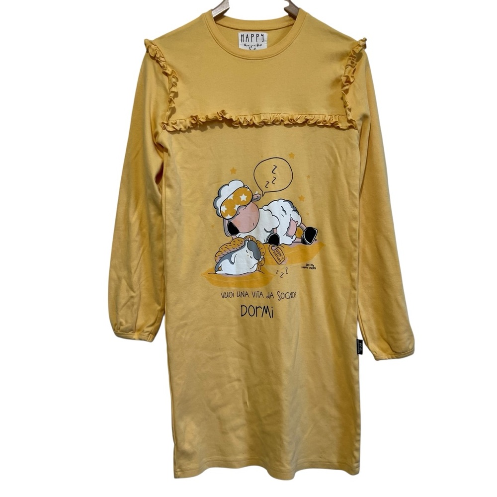 Happy People Sheep Print Sleepwear Nightdress Size Small Vtg Y2K